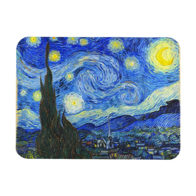 Starry Night av Vincent van Gogh Magnet (Horisontell)