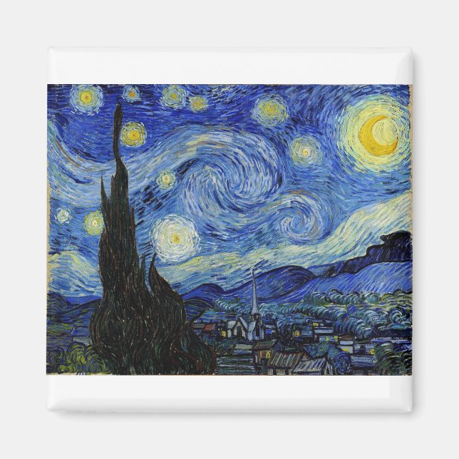 Starry Night av Vincent Van Gogh Magnet (Framsidan)