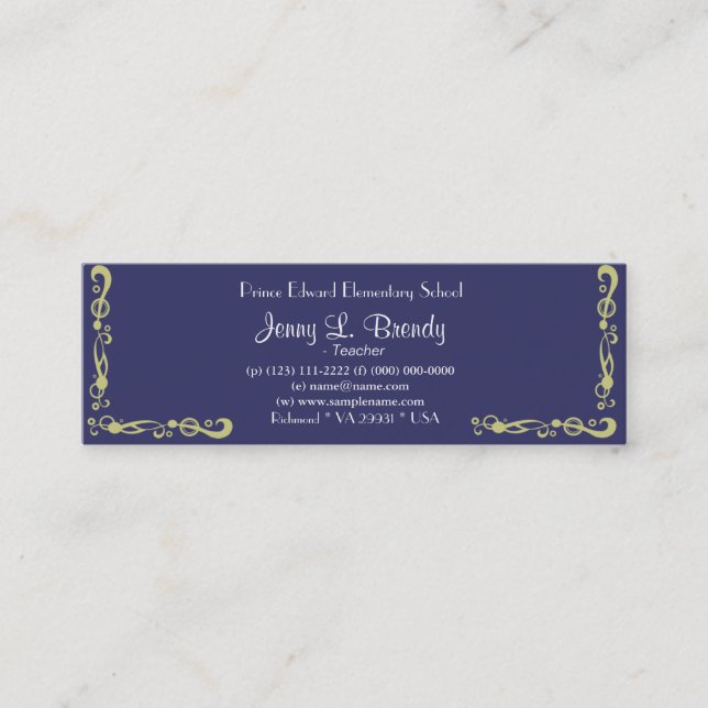 Starry Night av Vincent van Gogh. Mini Visitkort (Framsida)