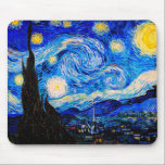 Starry Night av Vincent Van Gogh Musmatta<br><div class="desc">Vincent Van Gogh Starry Natten. Det här är ett gammalt mästerverk från huvudmålaren Vincent Van Gogh. Den här bran konstlandskapsmålningen har vackert, vibrerande, mättat färg. Vincent Van Gogh var en post impressionist-målare. Den här avbildningen är i den offentliga domänen</div>