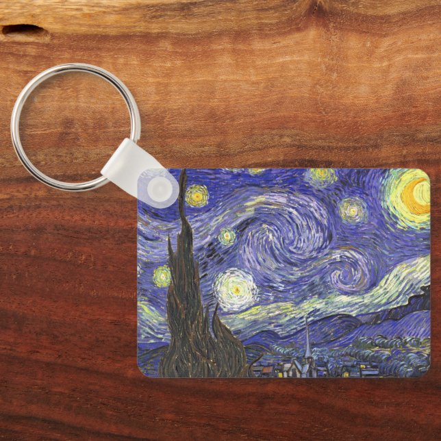Starry Night av Vincent van Gogh Nyckelring (Baksida )
