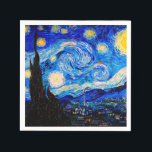 Starry Night av Vincent Van Gogh Pappersservett<br><div class="desc">Vincent Van Gogh Starry Natten. Det här är ett gammalt mästerverk från huvudmålaren Vincent Van Gogh. Den här bran konstlandskapsmålningen har vackert,  vibrerande,  mättat färg. Vincent Van Gogh var en post impressionist-målare. Den här avbildningen är i den offentliga domänen</div>
