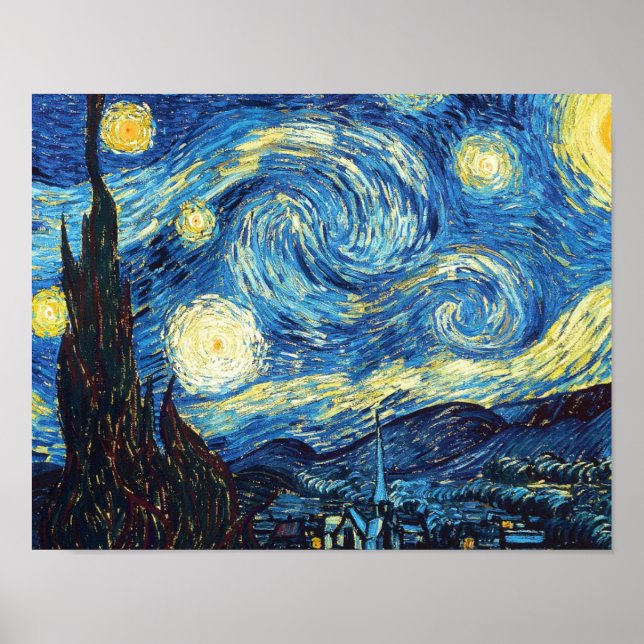 Starry Night av Vincent Van Gogh Poster (Framsidan)