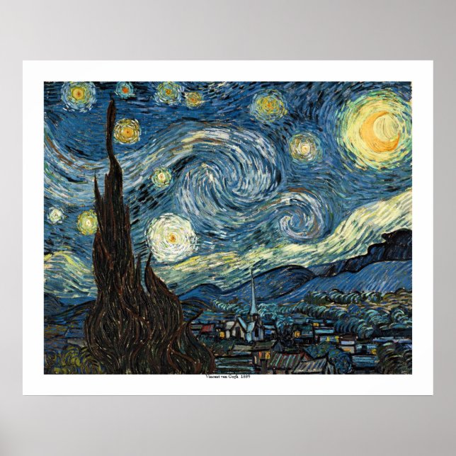 Starry Night av Vincent van Gogh Poster (Framsidan)