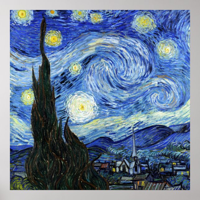 Starry Night av Vincent Van Gogh Poster (Framsidan)