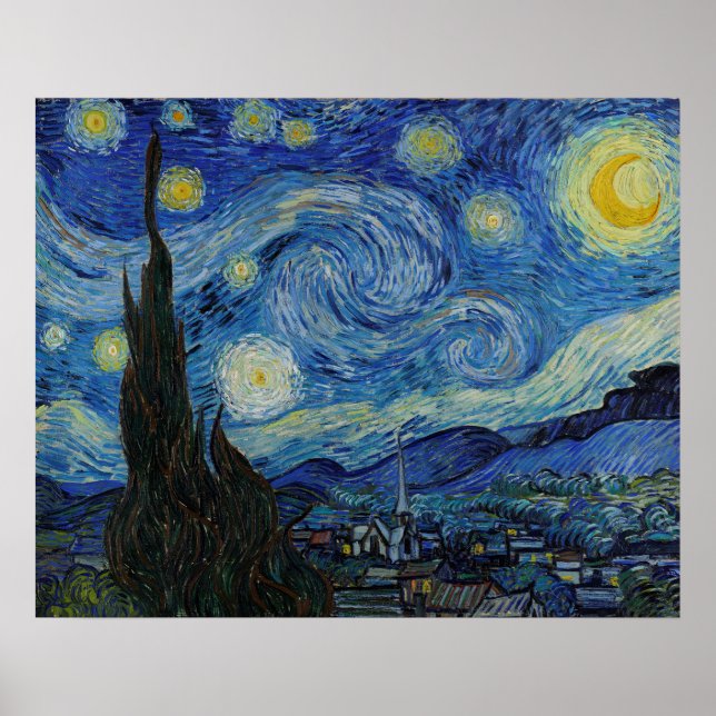Starry Night av Vincent van Gogh Poster (Framsidan)