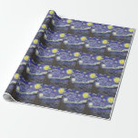 Starry Night av Vincent van Gogh Presentpapper<br><div class="desc">Starry Night av Vincent van Gogh är en vintage bra konst post impressionism landcape cityscape tavla med en syn på Saint Remy, Frankrike från van Gogh's asyl. Natten himlar snurrar med moln med en ljusskygg måne och lysande stjärnor över den kantiga byn. Starry Night är förmodligen van Goghs mest berömd...</div>