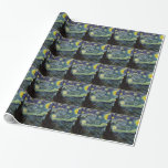 Starry Night av Vincent van Gogh. Presentpapper<br><div class="desc">Starry Night av Vincent van Gogh. De flesta bror i berömden,  imponering,  oljemålning i landskapet. Favorit och älskad av många människor. En vacker,  blå stjärnkväll med gultens fantastiska stjärnor av hopp och glädje.</div>