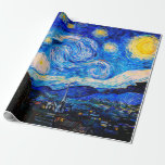 Starry Night av Vincent Van Gogh Presentpapper<br><div class="desc">Vincent Van Gogh Starry Natten. Det här är ett gammalt mästerverk från huvudmålaren Vincent Van Gogh. Den här bran konstlandskapsmålningen har vackert,  vibrerande,  mättat färg. Vincent Van Gogh var en dutch post impressionist-målare. Den här avbildningen är i den offentliga domänen</div>