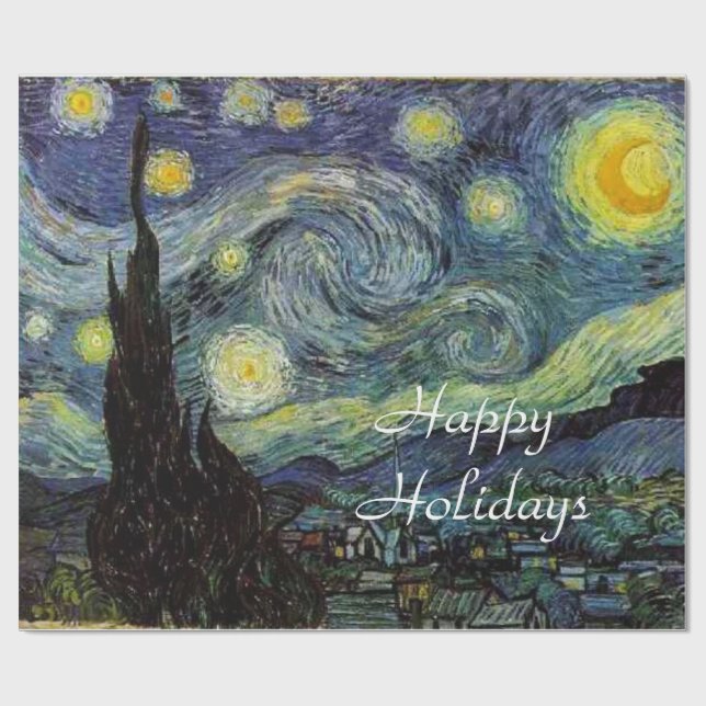 Starry Night av Vincent van Gogh. Presentpapper (Platt)