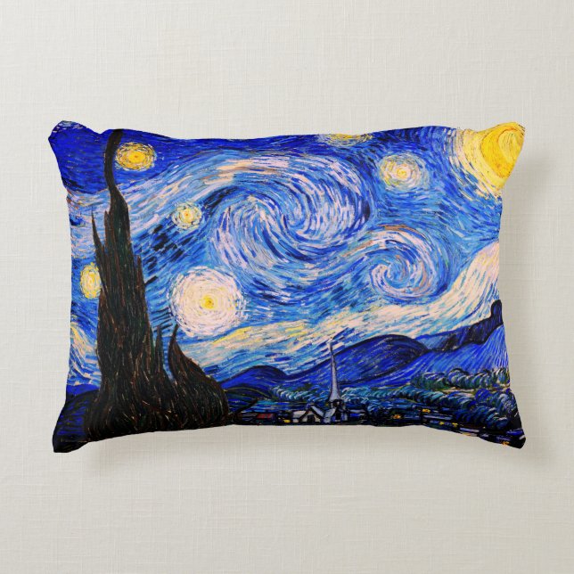 Starry Night av Vincent Van Gogh Prydnadskudde (Framsidan)