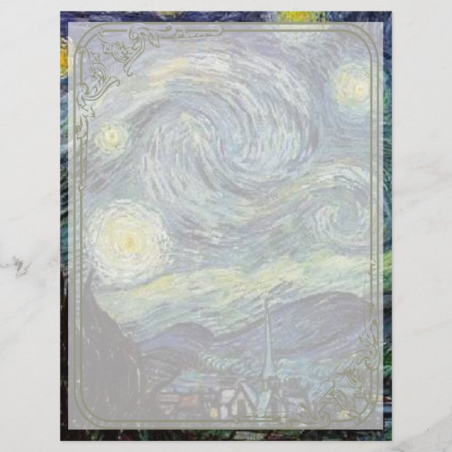 Starry Night av Vincent van Gogh. Reklamblad (Framsidan)