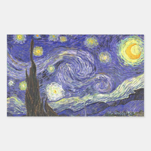 Starry Night av Vincent van Gogh Rektangulärt Klistermärke