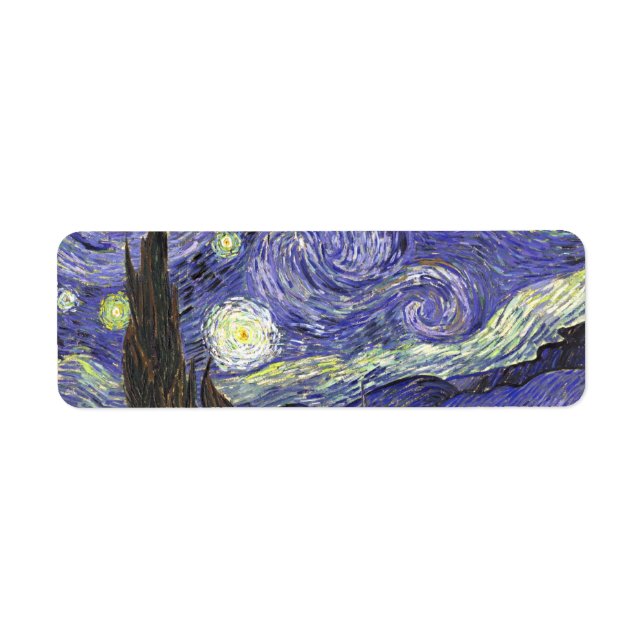 Starry Night av Vincent van Gogh Returadress Etikett (Framsidan)