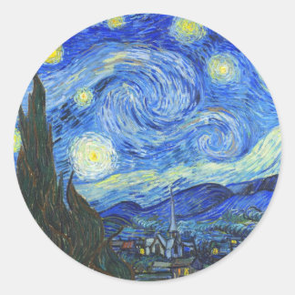 Starry Night av Vincent van Gogh Runt Klistermärke