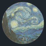 Starry Night av Vincent Van Gogh Runt Klistermärke<br><div class="desc">Vincent Van Gogh's Starry Night. 1889 Olja på Canvas. Museum för modern konst,  New York City</div>