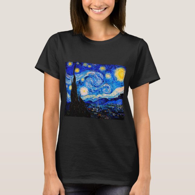 Starry Night av Vincent Van Gogh T Shirt (Framsida)