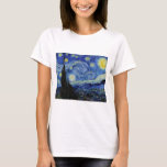 Starry Night av Vincent Van Gogh T Shirt<br><div class="desc">Starry Night av Vincent Van Gogh som målar mästerverk konst bra impressionism som målar ett färg vackert,  vackert landskapslandskap konst efter dekoration</div>