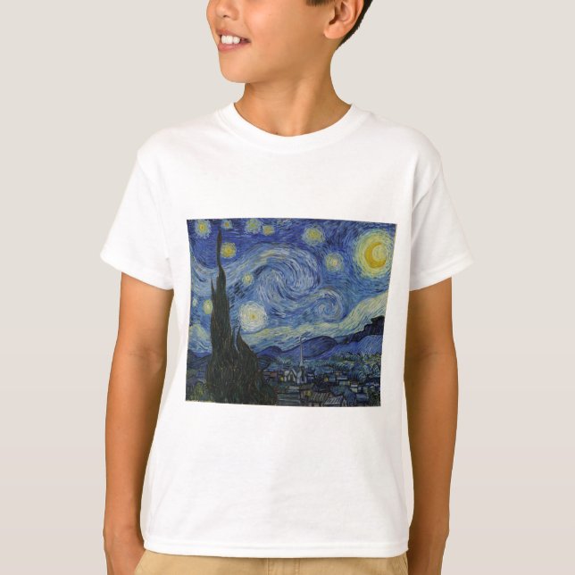 Starry Night av Vincent Van Gogh T-shirt (Framsida)