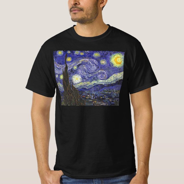 Starry Night av Vincent van Gogh T Shirt (Framsida)