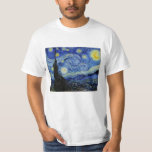 Starry Night av Vincent Van Gogh T Shirt<br><div class="desc">Starry Night av Vincent Van Gogh som målar mästerverk konst bra impressionism som målar ett färg vackert,  vackert landskapslandskap konst efter dekoration</div>