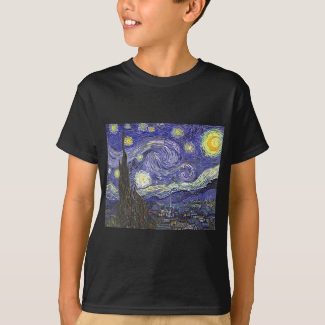Starry Night av Vincent van Gogh Tee Shirt (Framsida)