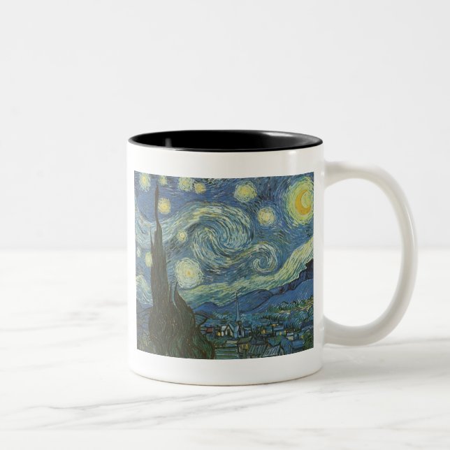 Starry Night av Vincent Van Gogh Två-Tonad Mugg (Höger)