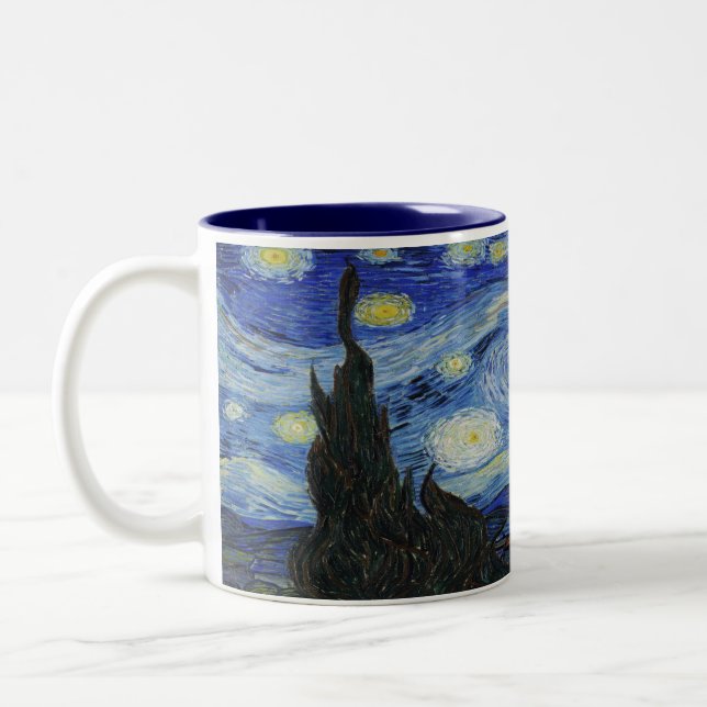 Starry Night av Vincent Van Gogh Två-Tonad Mugg (Vänster)