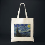 Starry Night av Vincent van Gogh Tygkasse<br><div class="desc">Starry Natt är en olja på målarduk av nederländsk Post-Impressionist målare Vincent van Gogh. I juni 1889 skildras synen från det öster-vända fönstret på hans asylrum i Saint-Rémy-de-Provence,  precis före soluppgången,  med tillägg av en imaginär by.</div>