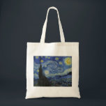 Starry Night av Vincent van Gogh Tygkasse<br><div class="desc">Starry Natt är en olja på målarduk av nederländsk Post-Impressionist målare Vincent van Gogh. I juni 1889 skildras synen från det öster-vända fönstret på hans asylrum i Saint-Rémy-de-Provence,  precis före soluppgången,  med tillägg av en imaginär by.</div>