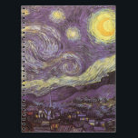 Starry Night av Vincent van Gogh, Vintage Fine Art Anteckningsbok<br><div class="desc">Starry Night (1889) av Vincent van Gogh är en vintage post impressionism bra konst liggande naturmålning. En syn på en stad i dalen på natten med molnen snurrande, stjärnorna skugga och en vacker gyllene gult krescent måne. Den målades under dagen från minnet och är van Goghs mest berömd målning. Om...</div>