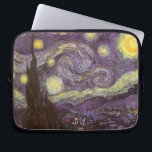 Starry Night av Vincent van Gogh, Vintage Fine Art Laptop Fodral<br><div class="desc">Starry Night (1889) av Vincent van Gogh är en vintage post impressionism bra konst liggande naturmålning. En syn på en stad i dalen på natten med molnen snurrande, stjärnorna skugga och en vacker gyllene gult krescent måne. Den målades under dagen från minnet och är van Goghs mest berömd målning. Om...</div>