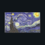 Starry Night av Vincent van Gogh Visitkort<br><div class="desc">Starry Night av Vincent van Gogh är en vintage bra konst post impressionism landcape cityscape tavla med en syn på Saint Remy, Frankrike från van Gogh's asyl. Natten himlar snurrar med moln med en ljusskygg måne och lysande stjärnor över den kantiga byn. Starry Night är förmodligen van Goghs mest berömd...</div>