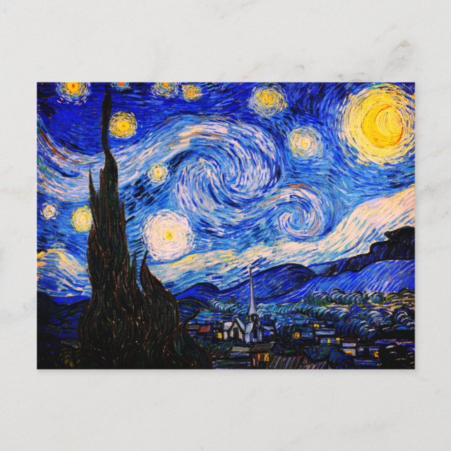 Starry Night av Vincent Van Gogh Vykort (Framsida)