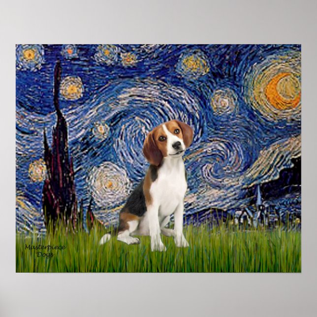 Starry Night - Beagle #1 Poster (Framsidan)