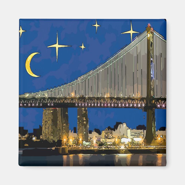Starry Night Ben Franklin Bridge Magnet (Framsidan)