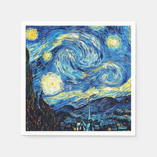 Starry Night, berömd av Vincent van Gogh Pappersservett (Framsidan)