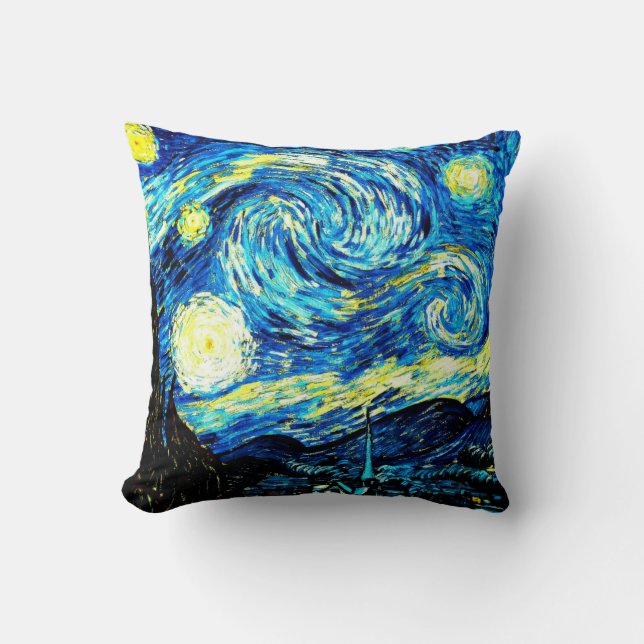 Starry Night, berömd-målning av van Gogh, Kudde (Framsida)