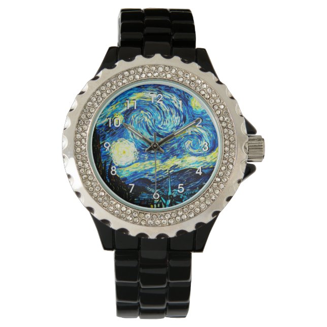 Starry Night, berömd-målning av Vincent van Gogh Armbandsur (Framsida)