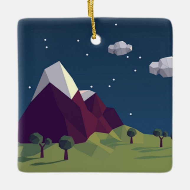 Starry night bild julgransprydnad keramik (Framsida)