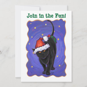 Starry Night Black Cat-jul Inbjudningar