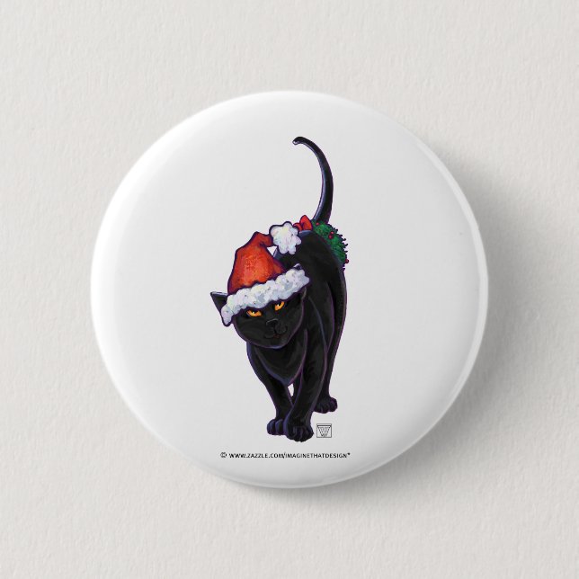 Starry Night Black Cat-jul Knapp (Framsida)