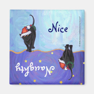 Starry Night Black Cat-jul Magnet