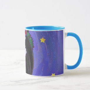 Starry Night Black Cat-jul Mugg
