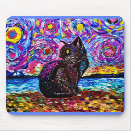 Starry Night Black Kattunge Mouse Pad Musmatta