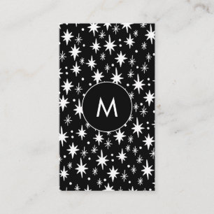 Starry Night Black Mönster Elegant INITIALER Visitkort