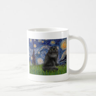 Starry Night - Black Persian cat Kaffemugg