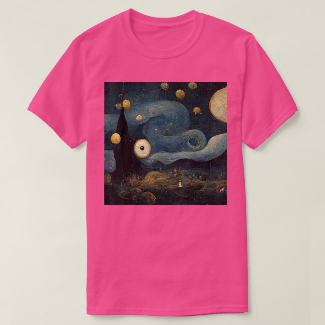 Starry Night blandat med Hieronymus Bosch T-Shirt (Design framsida)