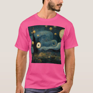 Starry Night blandat med Hieronymus Bosch T-Shirt
