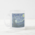 Starry Night, Blue Fransk Stars, Vincent Van Gogh Frostad Glasmugg<br><div class="desc">En stad i Fransken "Saint Remy" är en stad med stjärnans ljusstyrka på en blå stjärnbergart. Nattens himlar över landskapet snurrar med vita moln,  stjärnor och skarp gult i måne midnatt. Vintage post impressionist oljemålning konstverk är av Vincent Van Gogh.</div>